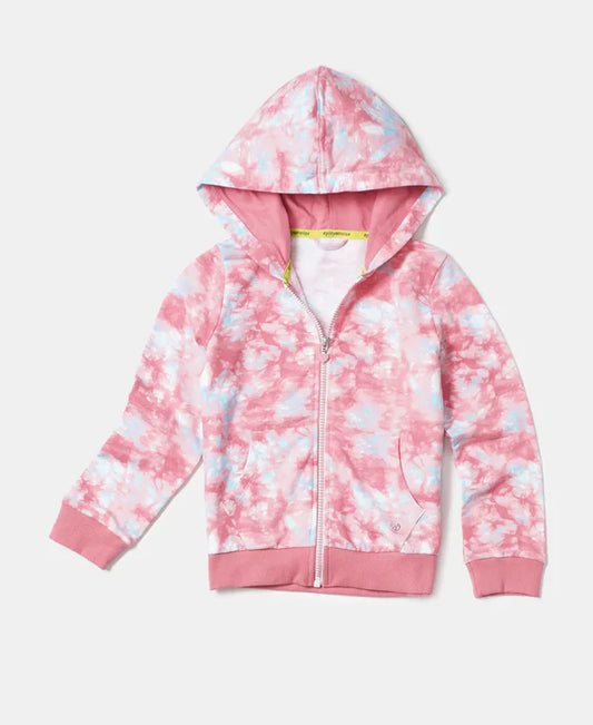 #AG69 Girl's Super Combed Cotton French Terry Printed Hoodie Jacket