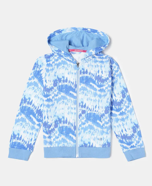 #AG69 Girl's Super Combed Cotton French Terry Printed Hoodie Jacket