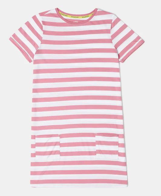 #AG72 Girl's Super Combed Cotton Striped Dress