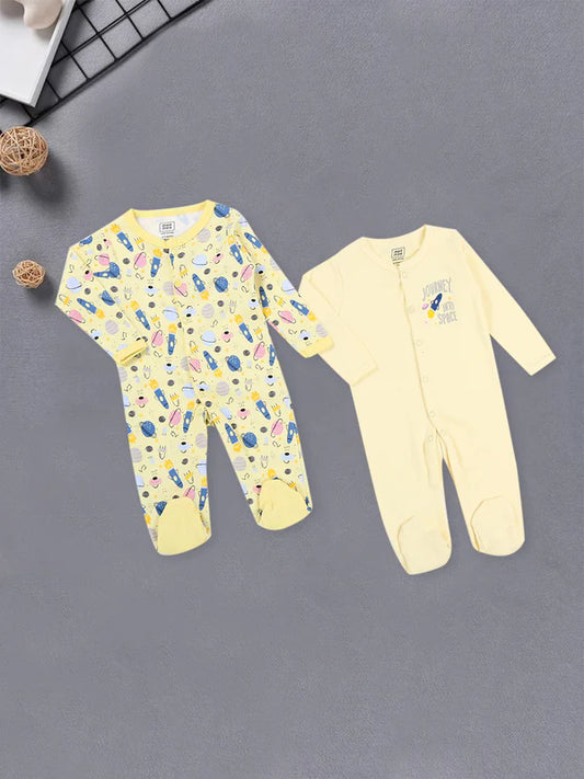 Mee Mee Cotton Romper Value Pack – Soft & Cozy Full Sleeve Baby Jumpsuits (Pack of 2)