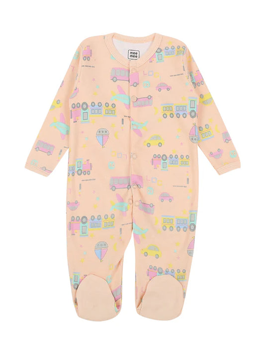 MeeMee Pack Of 2 Infant Boys Printed Cotton Rompers