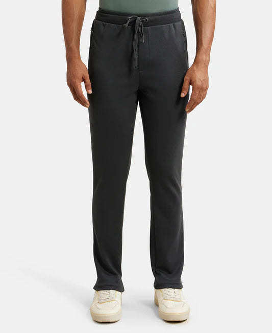 #AM44 Super Combed Cotton Rich Pique Slim Fit Trackpant with Side Zipper Pockets