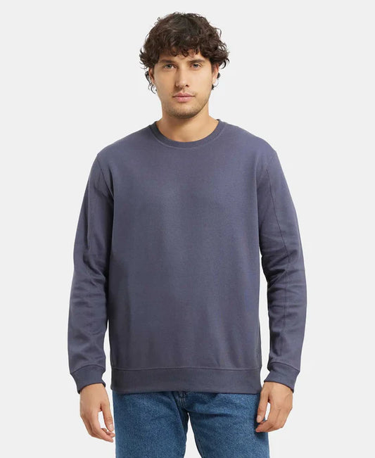 #AM48 Super Combed Cotton Rich Pique Sweatshirt with Ribbed Cuffs