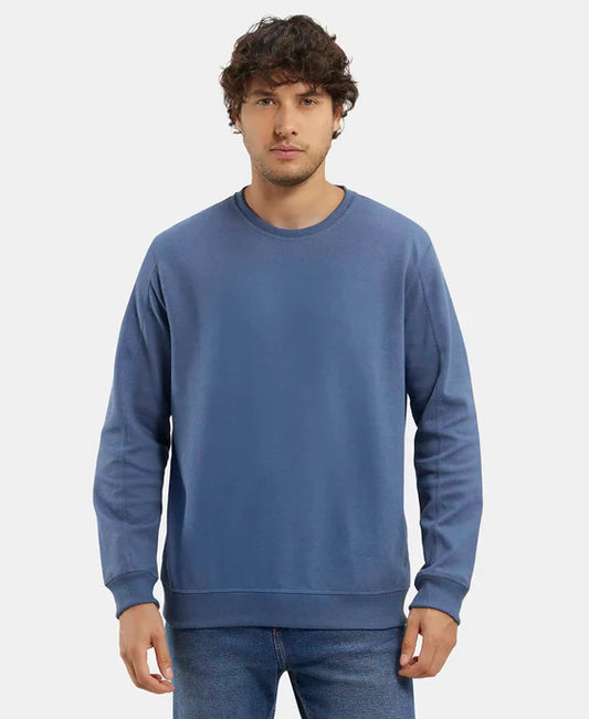 #AM48 Super Combed Cotton Rich Pique Sweatshirt with Ribbed Cuffs
