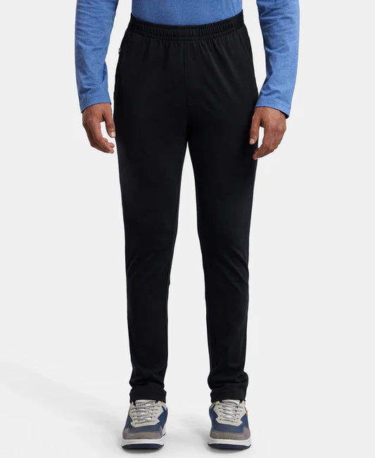 #AM49 Super Combed Cotton Rich Slim Fit Trackpants with Side and Zipper Media Pocket