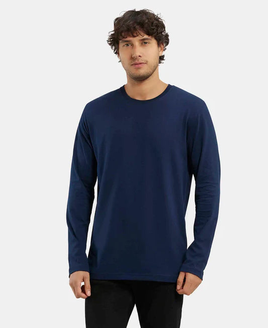 #AM95 Super Combed Cotton Rich Solid Round Neck Full Sleeve T-Shirt