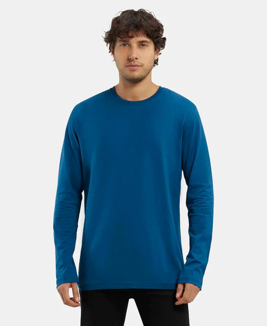 #AM95 Super Combed Cotton Rich Solid Round Neck Full Sleeve T-Shirt