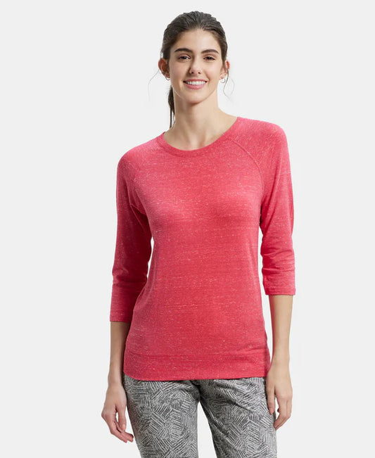 #AW14 Super Combed Cotton Viscose Elastane Stretch Regular Fit Solid Round Neck Three Quarter Sleeve T-Shirt