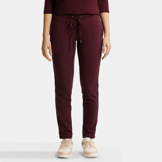 #AW60 Super Combed Cotton Elastane Stretch French Terry Straight Fit Trackpants with Side Pockets