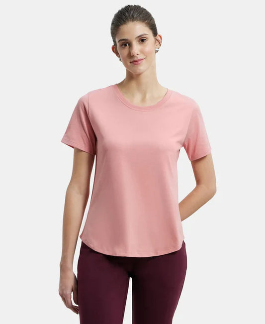 #AW88 Super Combed Cotton Rich Relaxed Fit Solid Curved Hem Styled Half Sleeve T-Shirt
