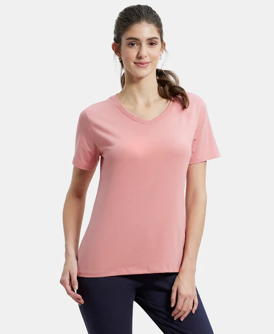 # AW89 Super Combed Cotton Rich Fabric Relaxed Fit V-Neck Half Sleeve T-Shirt