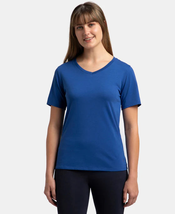 # AW89 Super Combed Cotton Rich Fabric Relaxed Fit V-Neck Half Sleeve T-Shirt