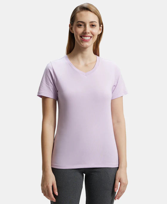# AW89 Super Combed Cotton Rich Fabric Relaxed Fit V-Neck Half Sleeve T-Shirt