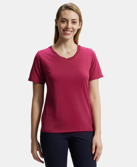 # AW89 Super Combed Cotton Rich Fabric Relaxed Fit V-Neck Half Sleeve T-Shirt