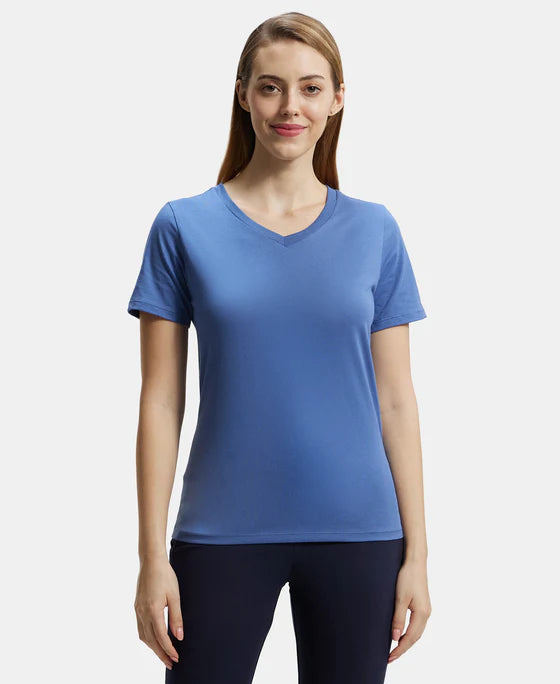 # AW89 Super Combed Cotton Rich Fabric Relaxed Fit V-Neck Half Sleeve T-Shirt