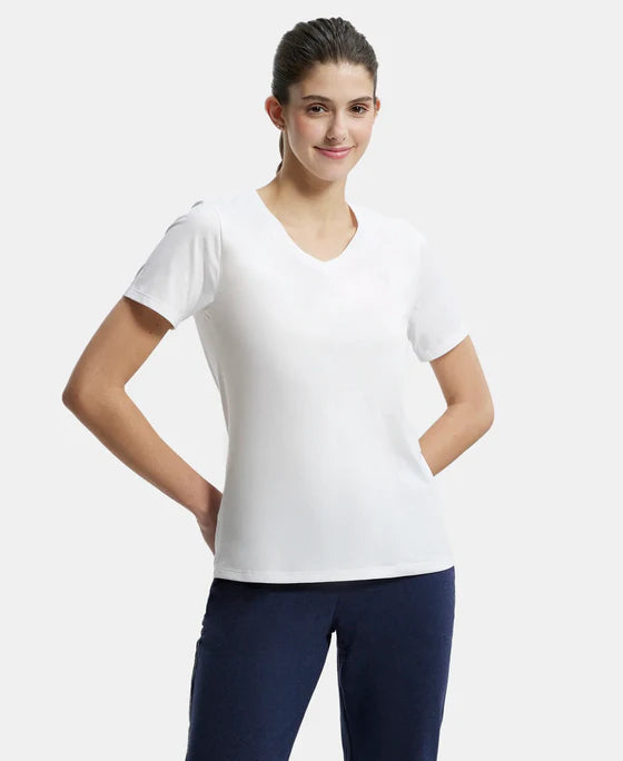 # AW89 Super Combed Cotton Rich Fabric Relaxed Fit V-Neck Half Sleeve T-Shirt