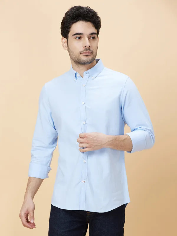Being Human Clothing Men Slim Fit Shirts-Lt.Blue #BHMLS24117