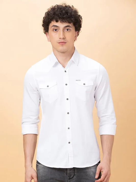 Being Human Clothing Mens-Top Shirts White #BHMLS24675