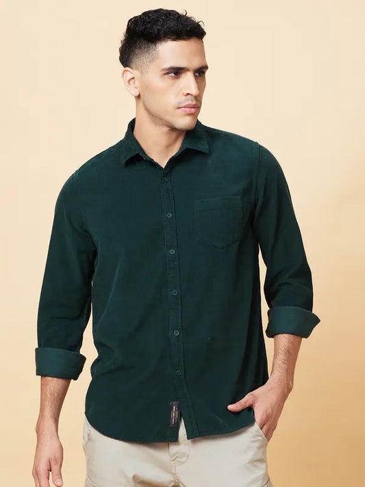 Being Human Clothing Mens-Top Shirts Green #BHMLS24678