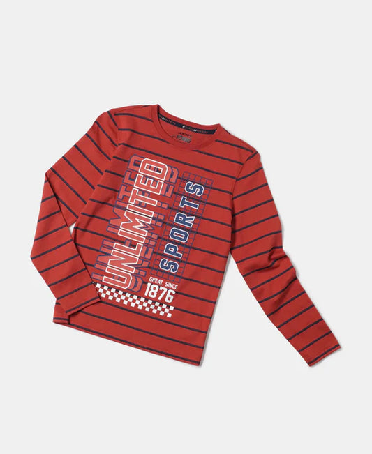 #CB04 Boy's Super Combed Cotton Graphic Printed Full Sleeve T-Shirt
