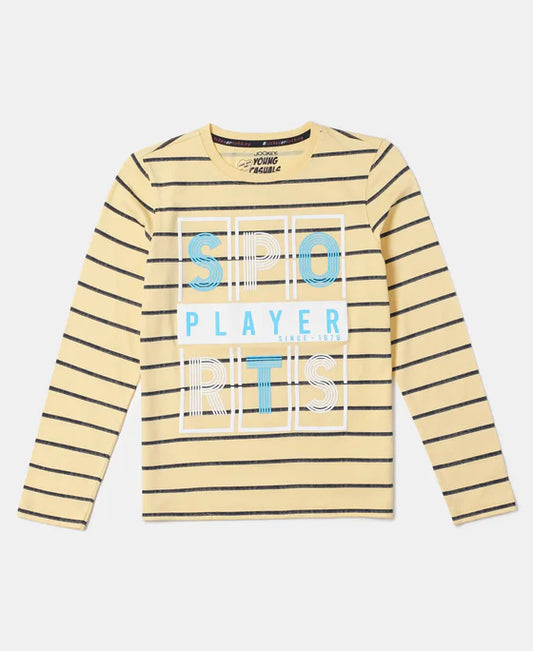 #CB04 Boy's Super Combed Cotton Graphic Printed Full Sleeve T-Shirt