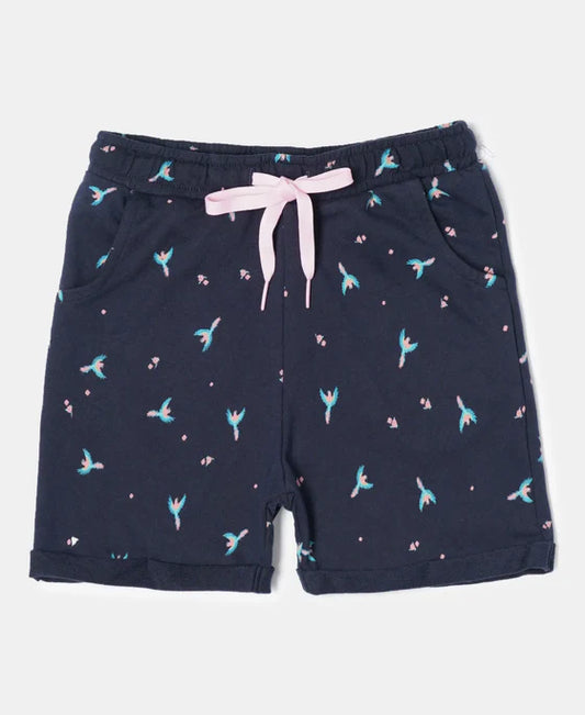 #CG02 Girl's Super Combed Cotton French Terry Printed Shorts
