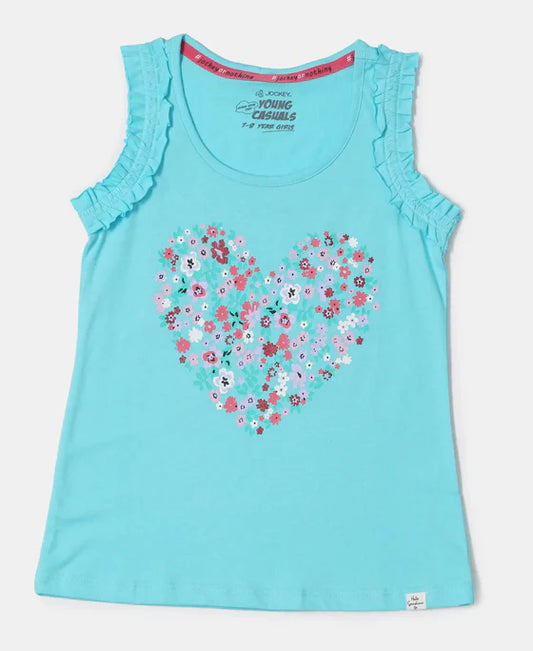 #CG19 Girl's Super Combed Cotton Graphic Printed Tank Top