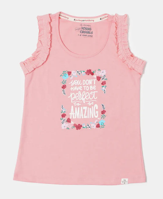 #CG19 Girl's Super Combed Cotton Graphic Printed Tank Top