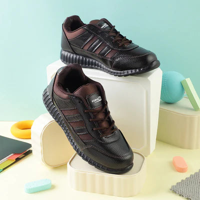 Force 10 Brown Lacing Uniform School Shoes For Kids ELECTRA By Liberty