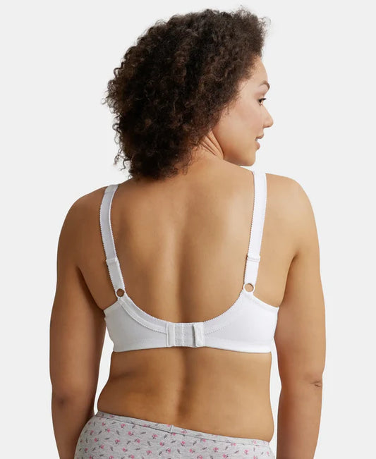 #ES24 Wirefree Non Padded Super Combed Cotton Elastane Stretch Full Coverage Plus Size Bra Plush Lining Cup -