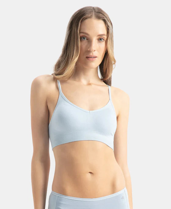# FE74 Wirefree Seamfree Non Padded Micro Touch Nylon Elastane Stretch Full Coverage Bra with Optional Cross Back Styling