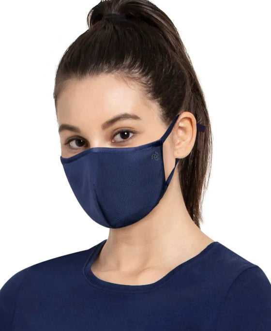#FM 02 Unisex Polyester Mesh and Super Combed Cotton Woven Face Mask with Adjustable Nose-clip and Soft Elastic Ear Loops