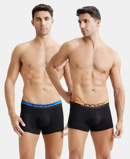 #fp03 Super Combed Cotton Rib Solid Trunk with Ultrasoft Waistband - Monument (Pack of 2)