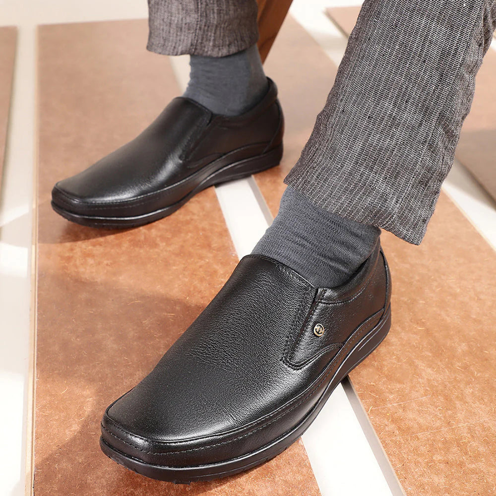 Healers Black Formal Non Lacing Shoes For Men HA1-11 By Liberty