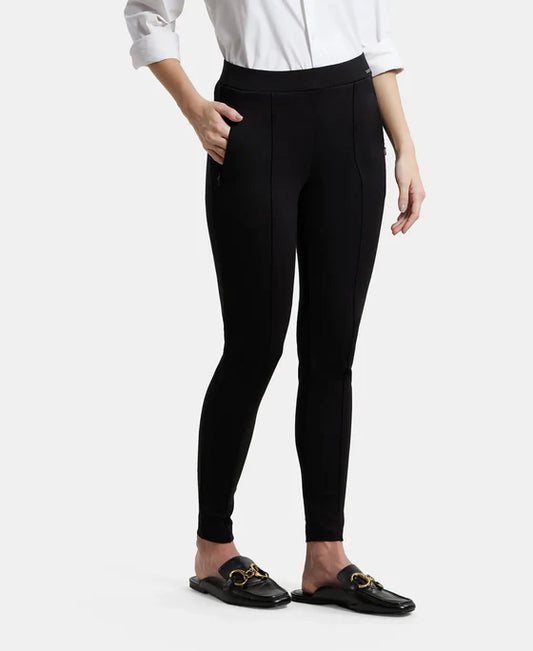 #IW05 Rayon Nylon Elastane Stretch Treggings with Side Zipper Pockets