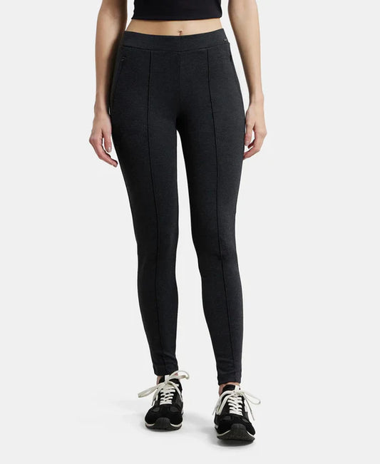 #IW05 Rayon Nylon Elastane Stretch Treggings with Side Zipper Pockets