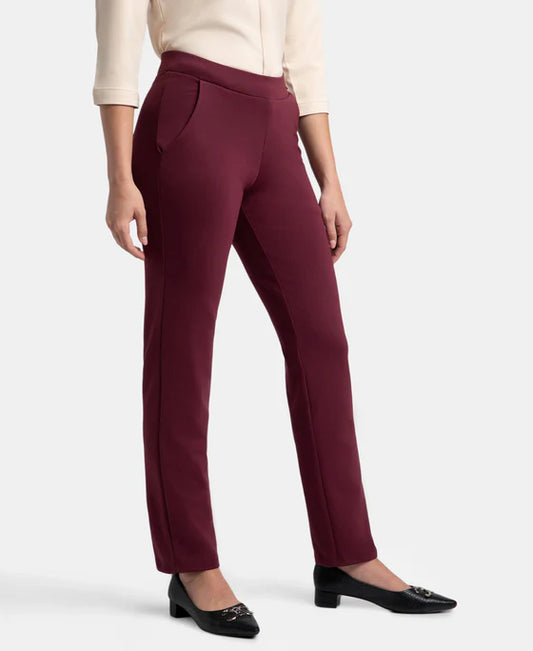 #IW45 Rayon Nylon Elastane All Day Straight Pants with Durable Waistband