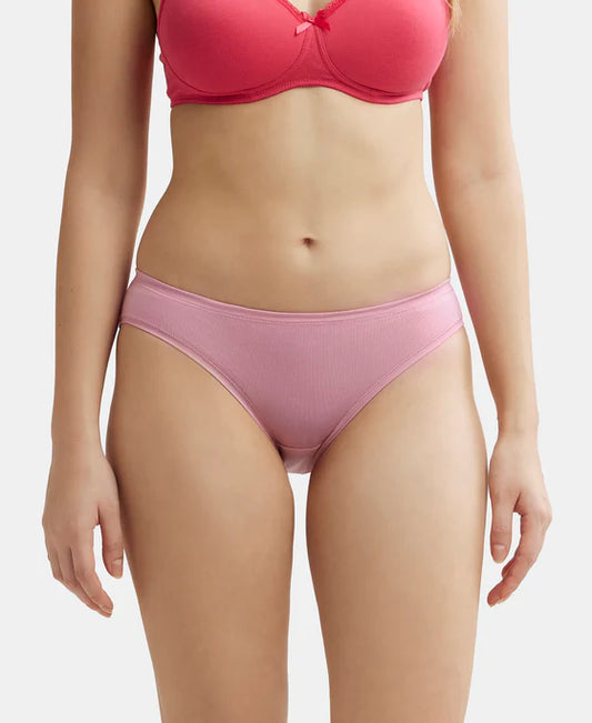 #JW01 Medium Coverage Tencel Lyocell Elastane Stretch Mid Waist Bikini With Concealed Waistband and StayFresh Treatment