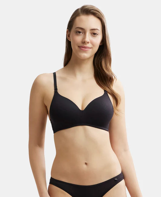 #JW11 Wirefree Padded Tencel Lyocell Elastane Stretch Full Coverage Multiway T-Shirt Bra with Adjustable Straps -