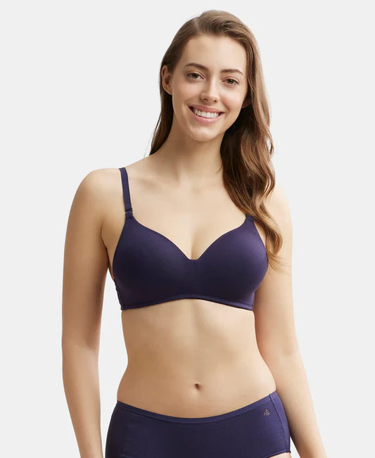 #JW11 Wirefree Padded Tencel Lyocell Elastane Stretch Full Coverage Multiway T-Shirt Bra with Adjustable Straps -