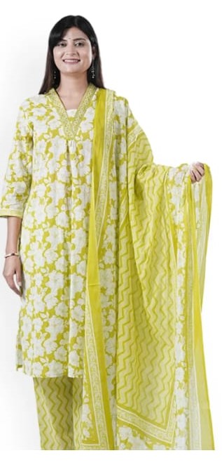 Kurta With Trousers And Dupatta#KS-S25-SK-0136