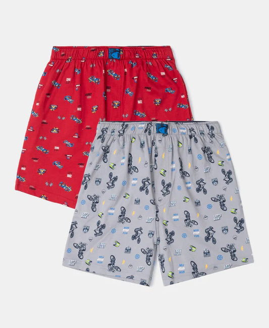 #MB05 Super Combed Cotton Printed Boxer Shorts with Side Pockets