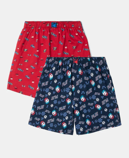 #MB05 Super Combed Cotton Printed Boxer Shorts with Side Pockets