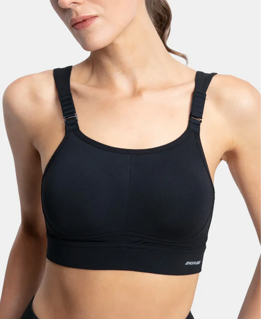 #MI16 Wirefree Padded Soft Touch Microfiber Elastane Stretch Full Coverage Racerback Sports Bra with StayDry Treatment