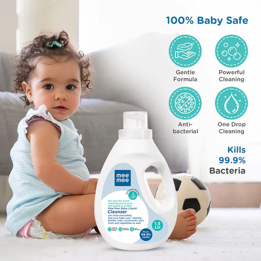 Mee Mee Anti-Bacterial Baby Liquid Cleanser for Fruits, Bottles, Accessories & Toys - 1.5L
