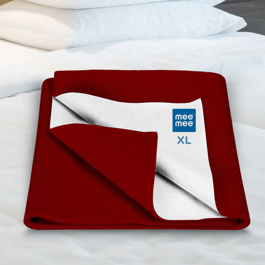 Reusable Water Proof Cotton Bed Protector Sheet/Extra Absorbent Mat/Dry Sheets/Urine Sheet/Dry Mat Small Blue