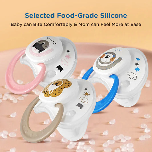 Mee Mee Animal Pals Pacifiers - Pack of 3 Adorable Designs for Happy Babies
