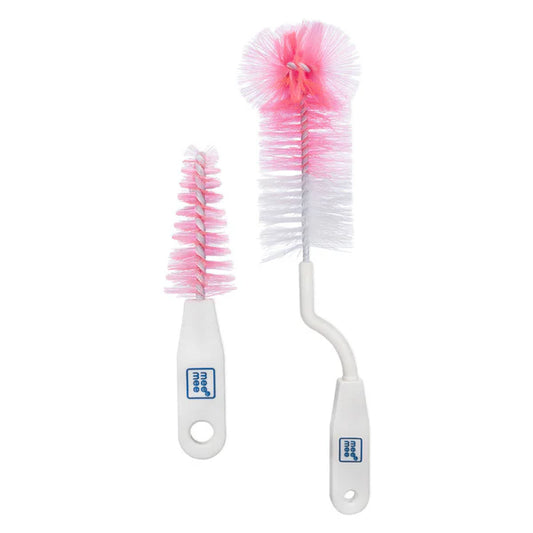 Mee Mee 360° Movable Silicone Bristle Baby Feeding Bottle & Nipple Cleaning Brush | Ergonomic Handle | Easy to Clean Bottle Corners for Narrow Neck & Wide Neck | BPA Free, Easy Hanging Storage | Pink