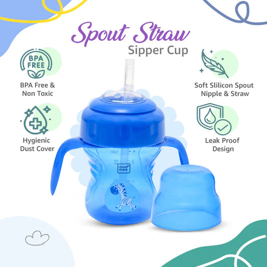 2-in-1 Spout & Straw Sipper Cup (Blue)-150 ml