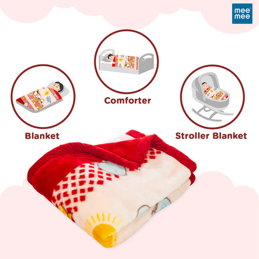 MEE MEE Dreamy Wrap: Charming Red Baby Blanket for Snuggly Moments with Your Baby